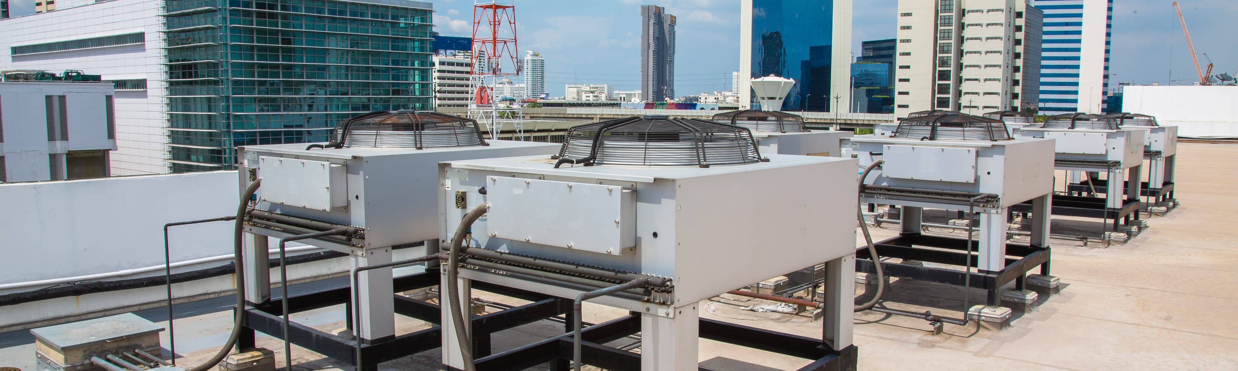 HVAC units on a rooftop.