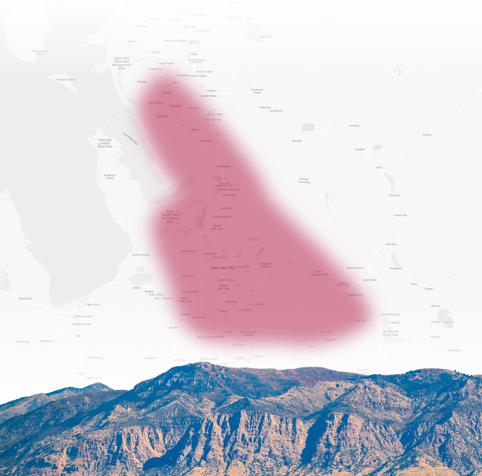 Pond's Plumbing, Heating and Air Conditioning service area, covering North Salt Lake and the Davis County area.